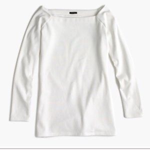 J crew off shoulder top s white boatneck tee